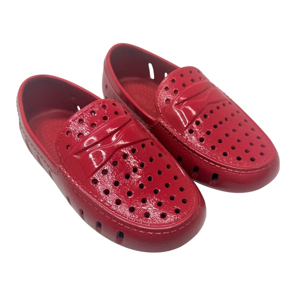 Floafers Country Club Driver Kids Size 9 Red Waterproof Perforated Loafers
